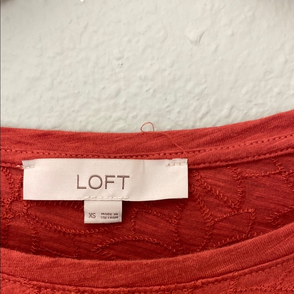 LOFT Red Boxy Sweatshirt Hoodie - Picture 2 of 2